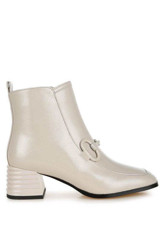 Algol Textured Block Heel Ankle Boots - Tigbul's Variety Fashion Shop
