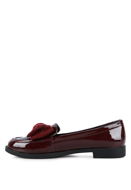 BOWBERRY BOW-TIE PATENT LOAFERS - Tigbul's Variety Fashion Shop