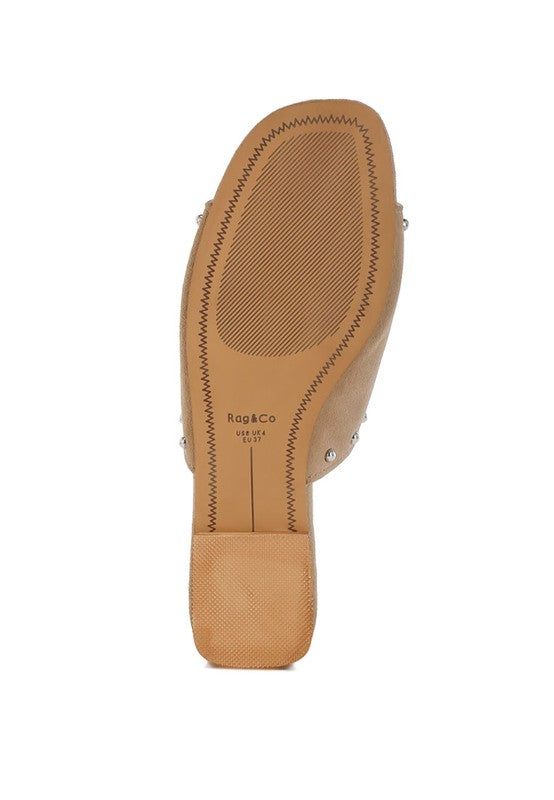 Odalia Soft Suede Leather Studded Flats - Tigbul's Variety Fashion Shop