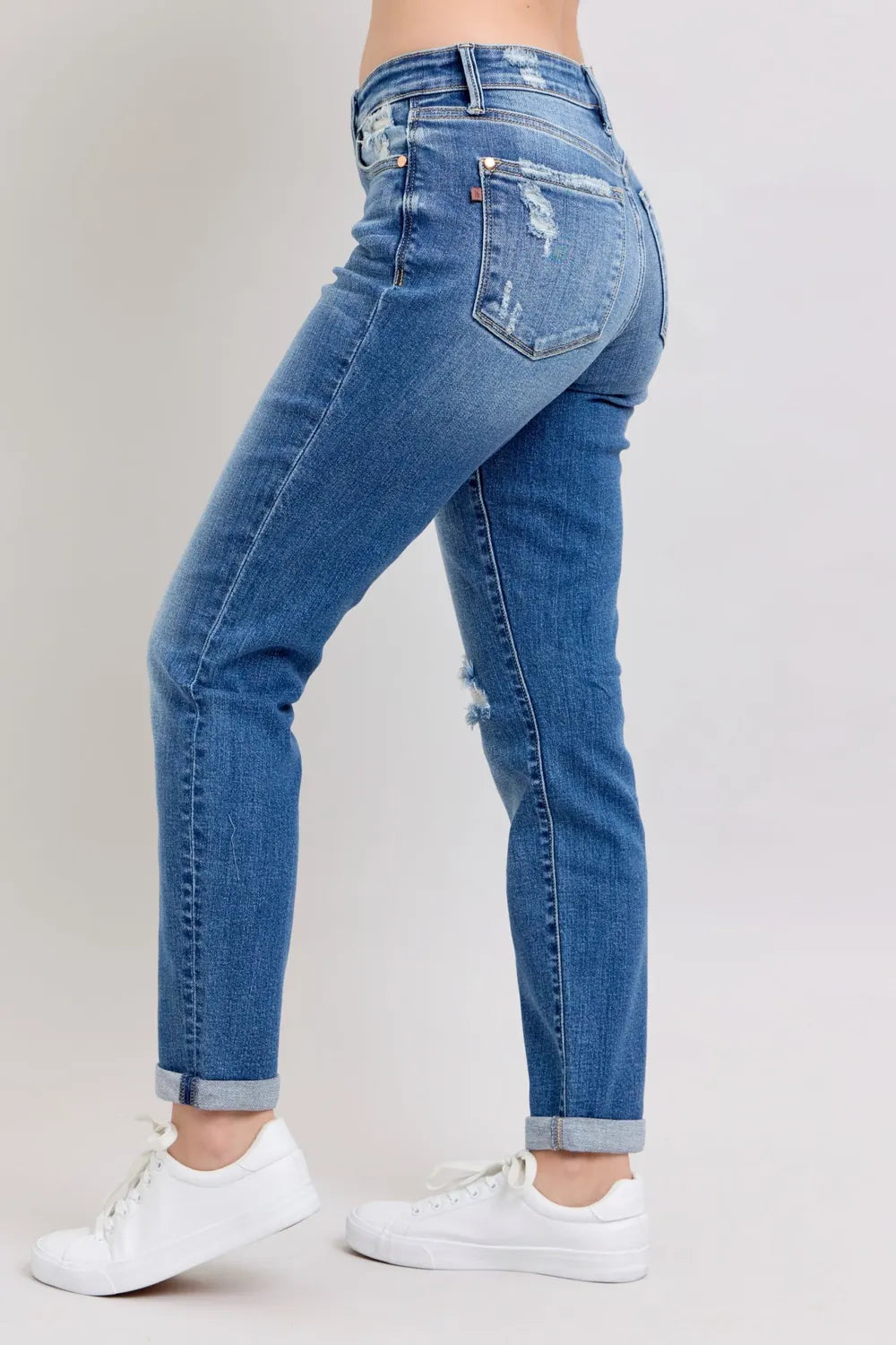 Judy Blue Size 9/29 Button Fly Distressed Jeans with Pockets - Tigbul's Variety Fashion Shop