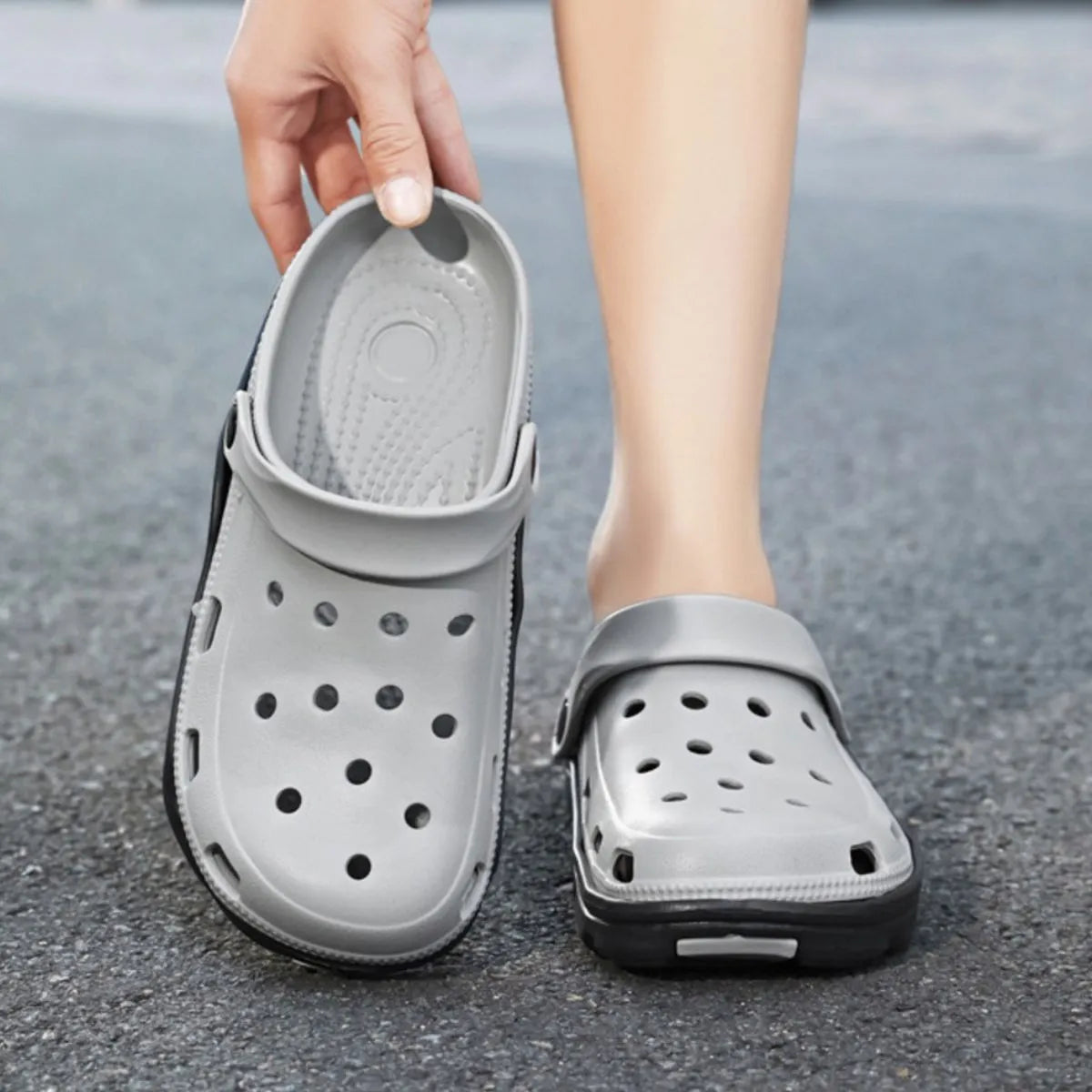 Men's Contrast Platform Breathable Sandals - Tigbul's Variety Fashion Shop