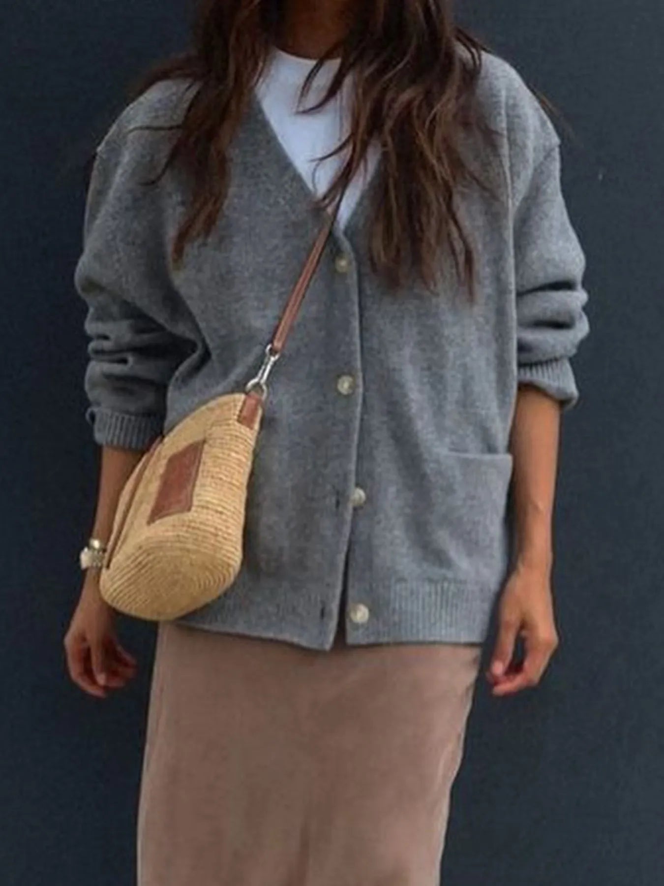 Button-Front Long Sleeve Cardigan - Tigbul's Variety Fashion Shop