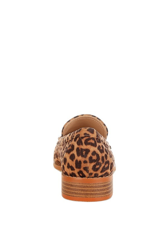 Cacani Leopard Print Heeled Loafers - Tigbul's Variety Fashion Shop