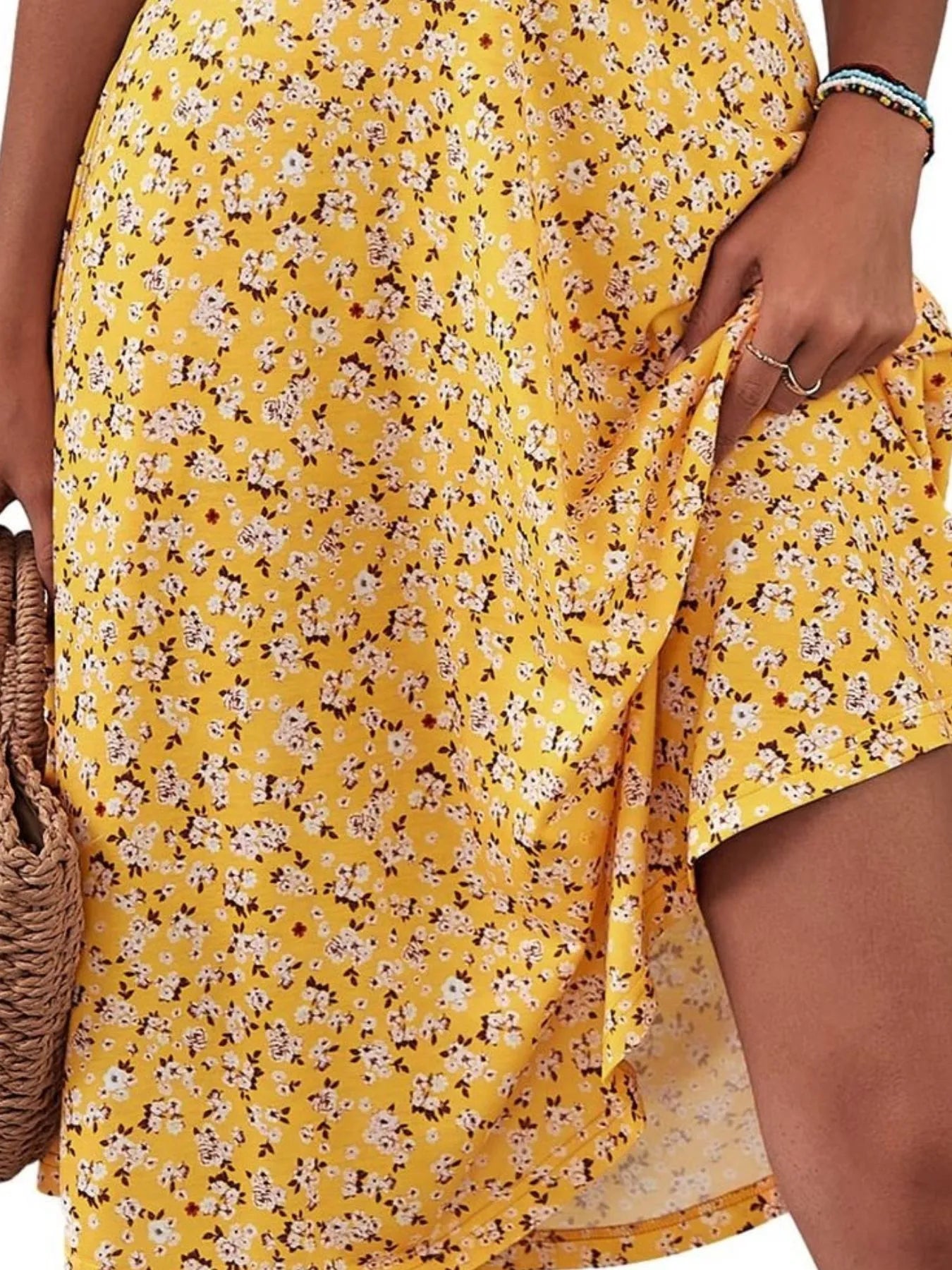 Printed Halter Neck Dress - Tigbul's Variety Fashion Shop