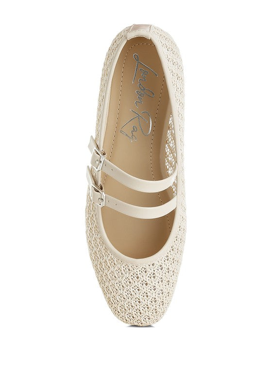 Warena Pin Buckle Strapped Ballerinas - Tigbul's Variety Fashion Shop