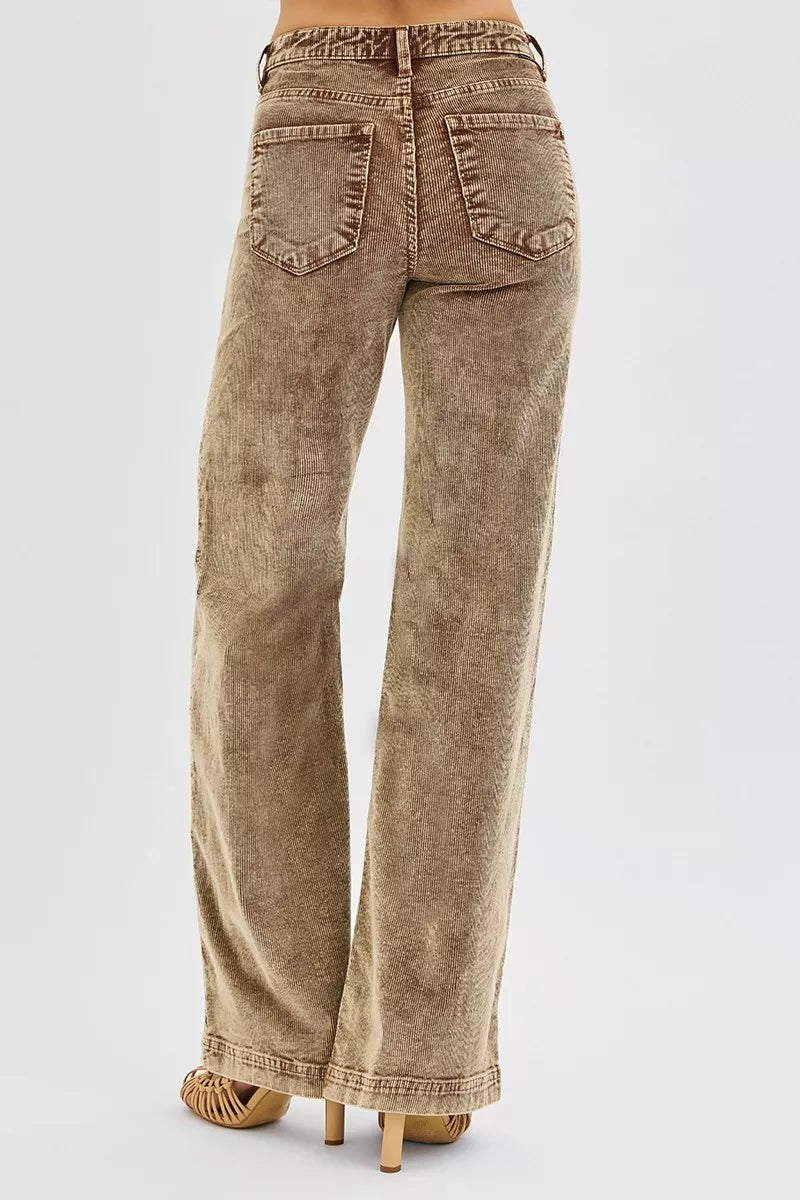 RISEN High Rise Wide Leg Corduroy Jeans - Tigbul's Variety Fashion Shop