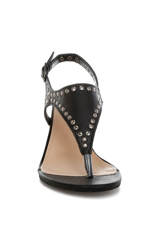 Nerina Studded Genuine Leather Sandals - Tigbul's Variety Fashion Shop
