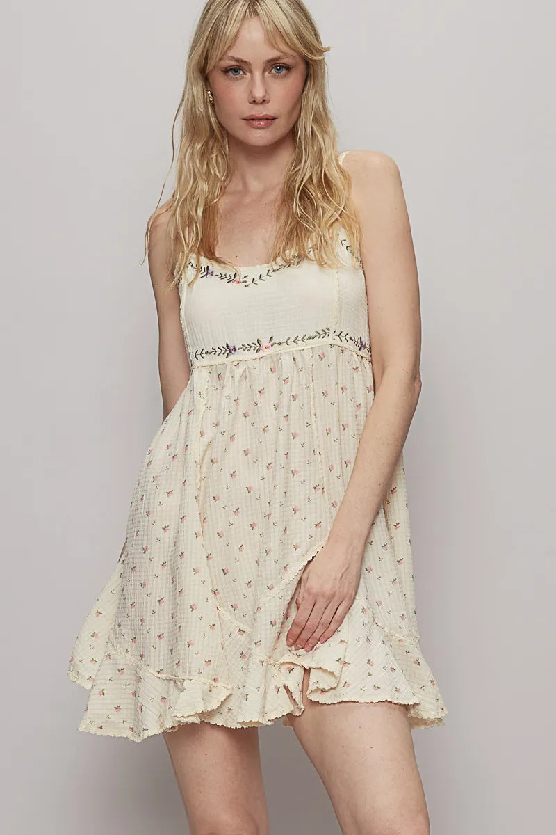 POL Ruffled Hem Floral Print Cami Mini Dress - Tigbul's Variety Fashion Shop