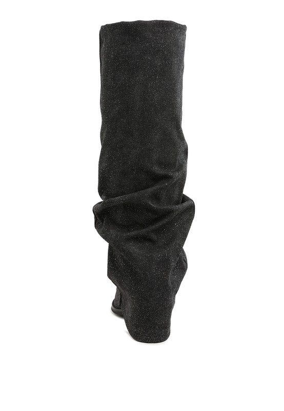 Capella Fold-Over Slouchy Denim Boot - Tigbul's Variety Fashion Shop