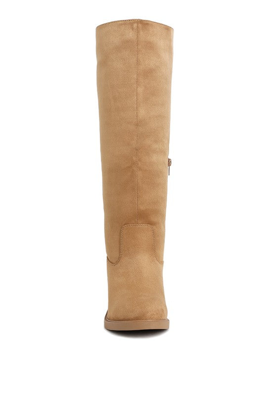 Chiru Round Toe Microfiber Calf Boots - Tigbul's Variety Fashion Shop