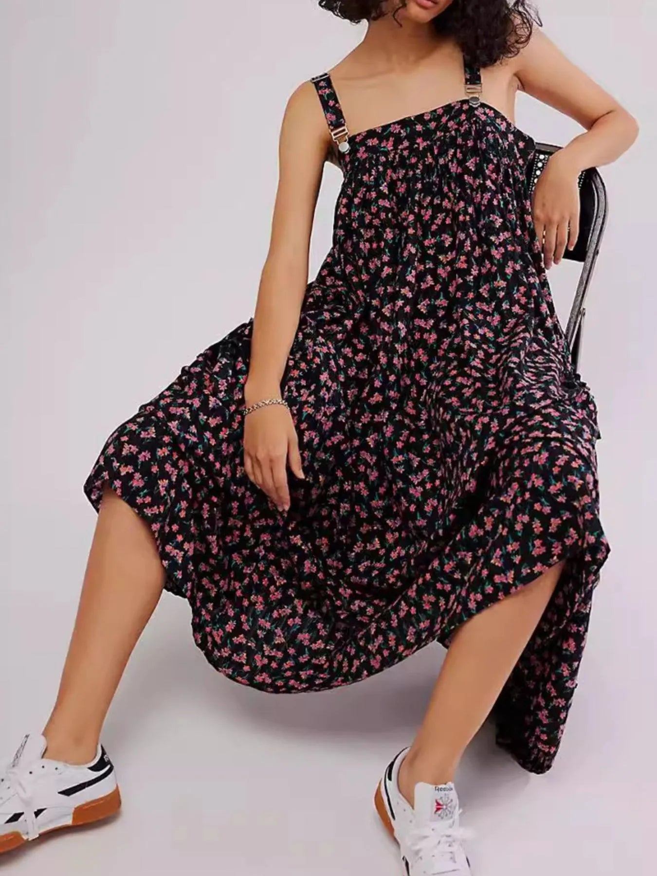 Floral Print Square Neck Summer Dress - Tigbul's Variety Fashion Shop