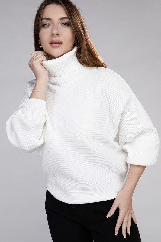 Viscose Dolman Sleeve Turtleneck Sweater - Tigbul's Variety Fashion Shop
