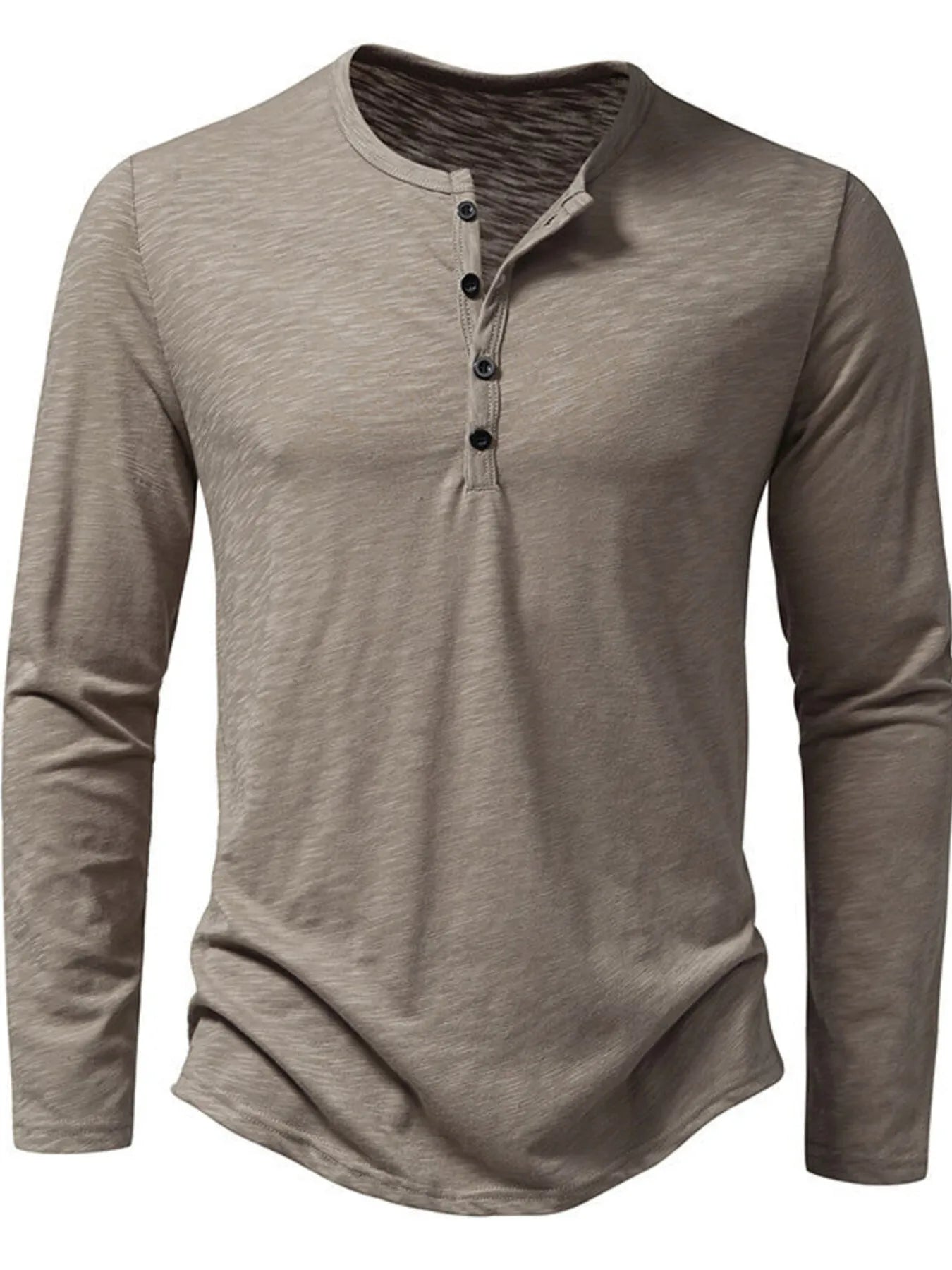 Men's Button Detail Long Sleeve T-Shirt - Tigbul's Variety Fashion Shop