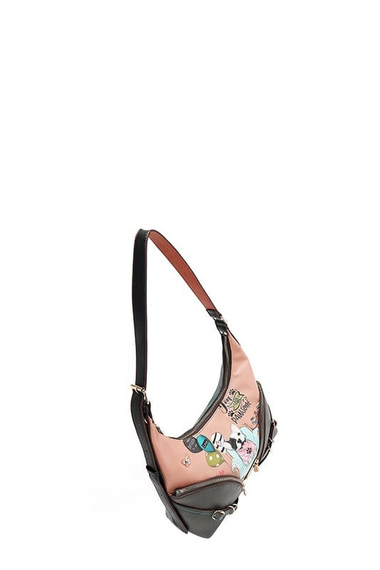 Nicole Lee USA Party King Shoulder Bag with 2 Accessory Pockets Front - Tigbul's Variety Fashion Shop