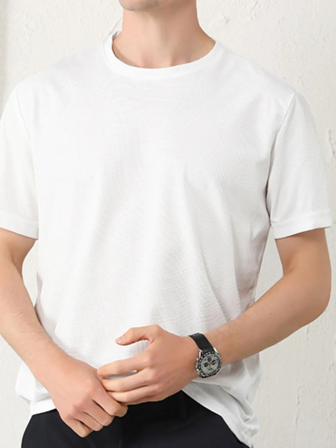Men's Plus Size Round Neck Short Sleeve T-Shirt - Tigbul's Variety Fashion Shop