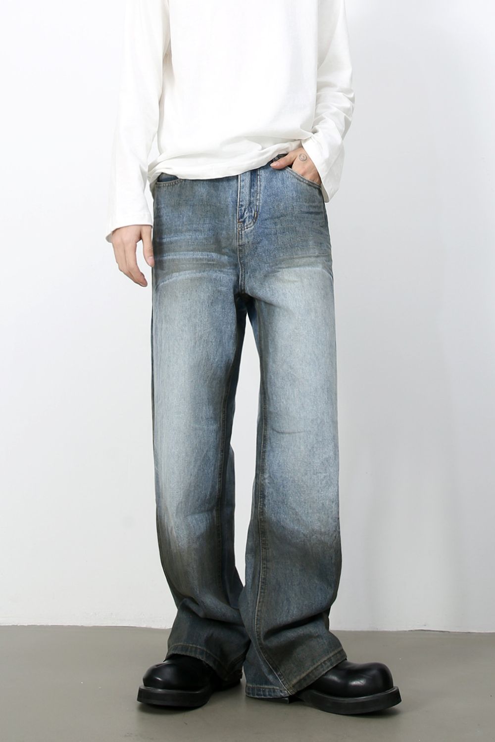 Men's Loose Jeans with Pockets - Tigbul's Variety Fashion Shop