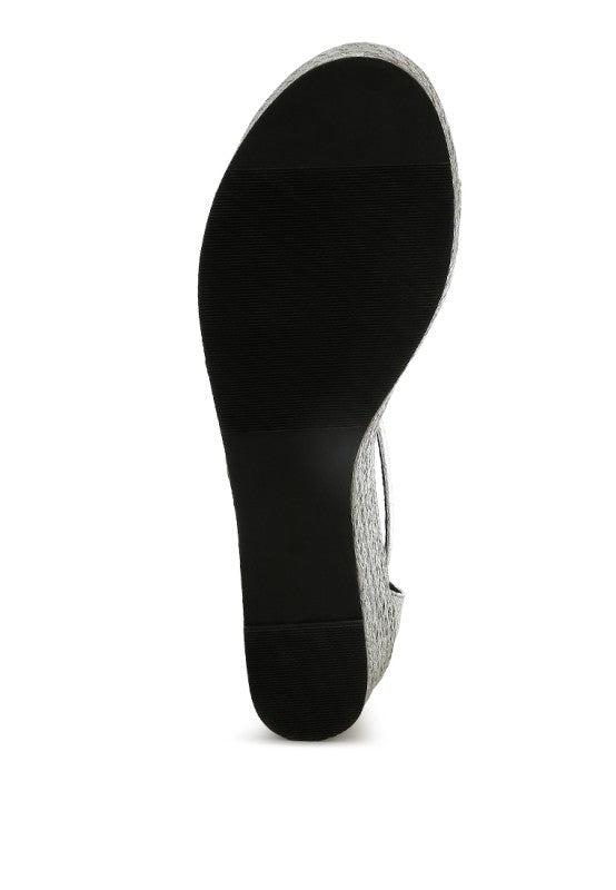 Utah Faux Leather Snake Wedge Espadrilles - Tigbul's Variety Fashion Shop
