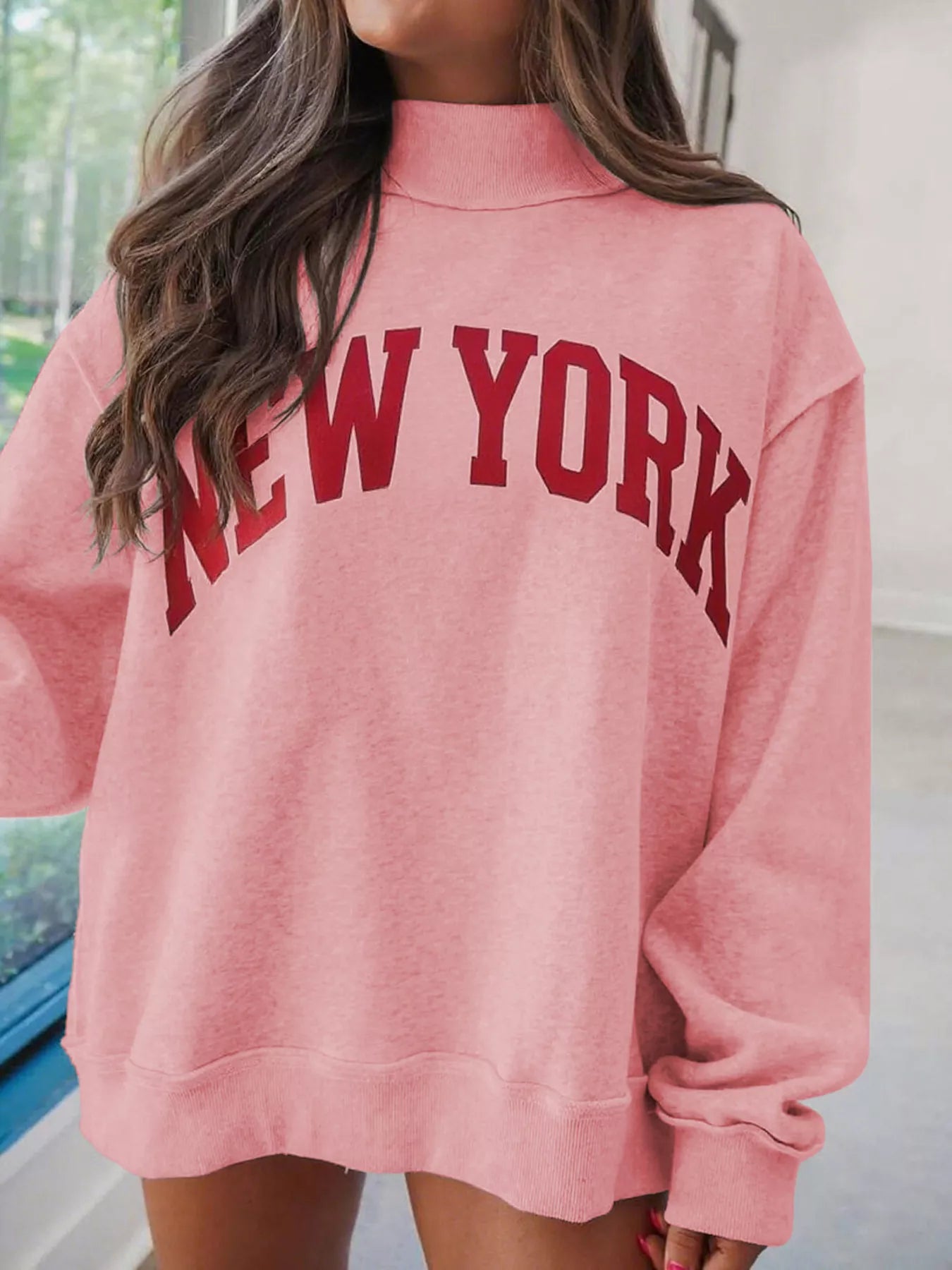 New York Oversized Dropped Shoulder Sweatshirt - Tigbul's Variety Fashion Shop