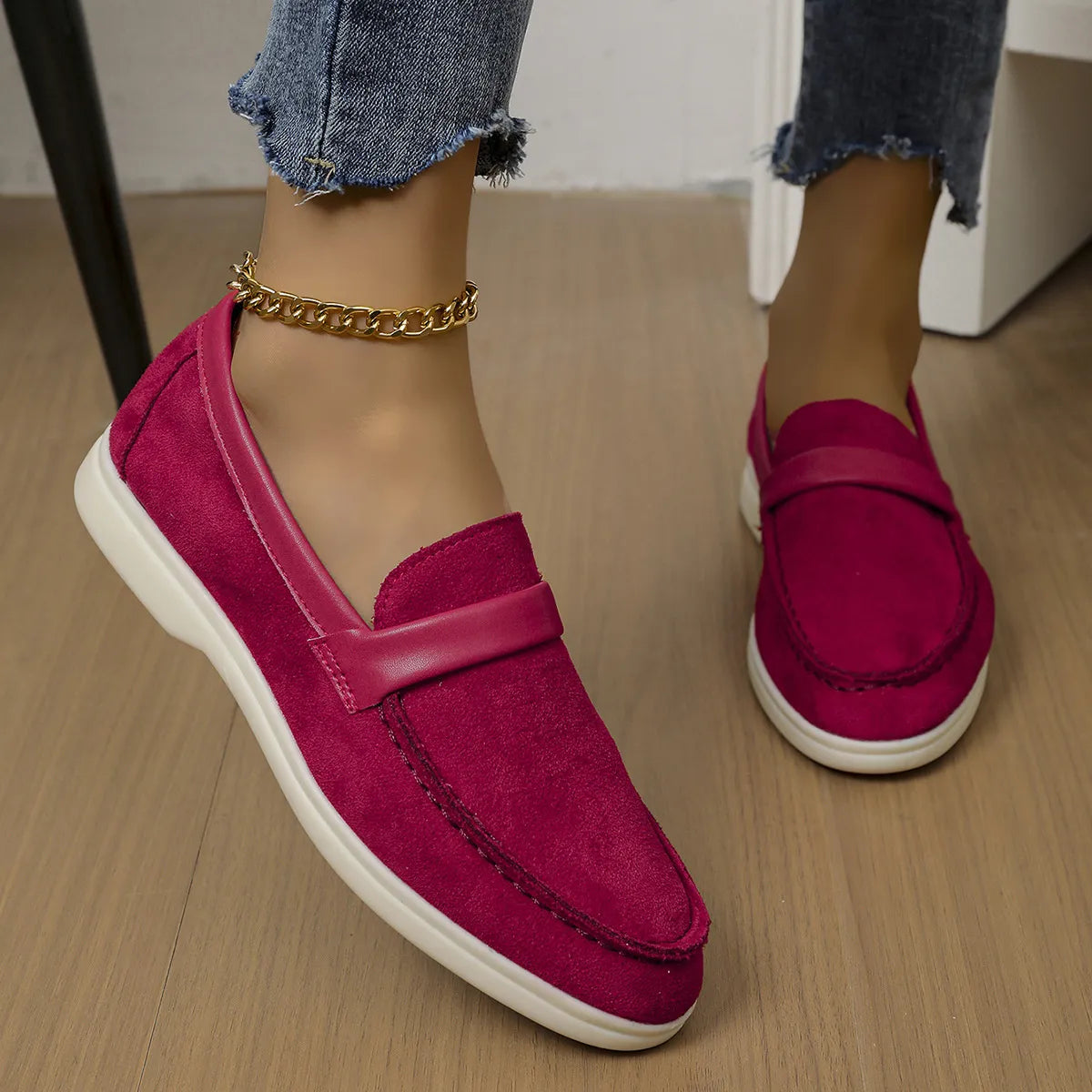 Round Toe Flats Loafers - Tigbul's Variety Fashion Shop