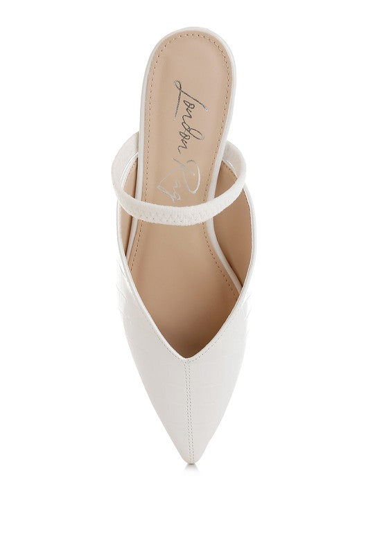 Renata Fantasy Heel Croco Mules - Tigbul's Variety Fashion Shop