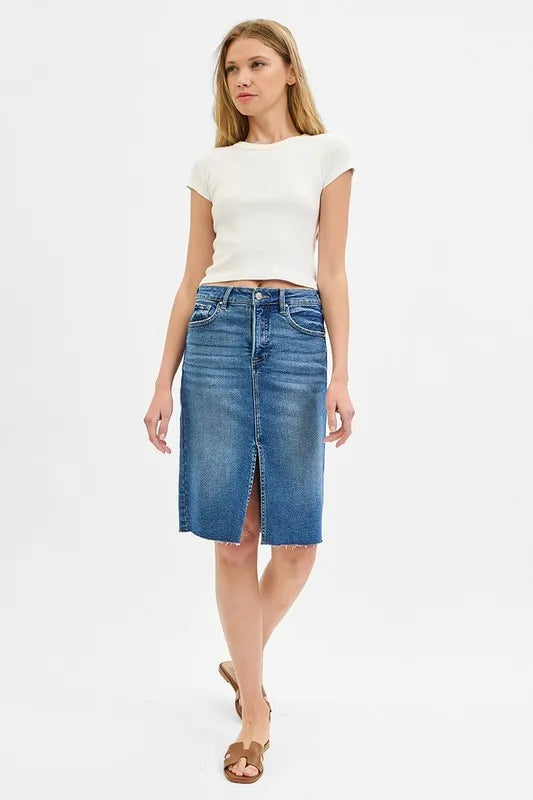 RISEN High Rise Front Slit Pencil Skirts - Tigbul's Variety Fashion Shop