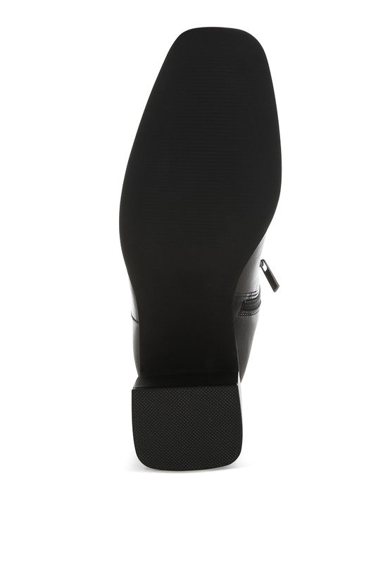 Muskox Square Toe Faux Leather Boots - Tigbul's Variety Fashion Shop
