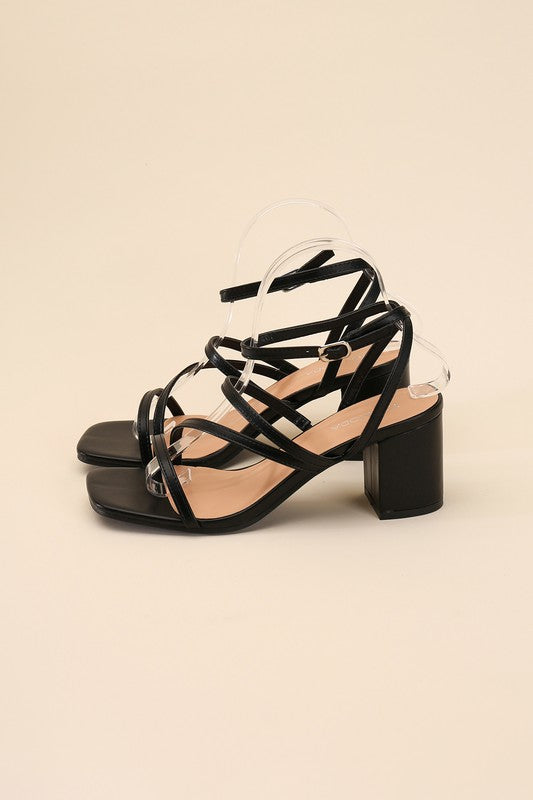 Strappy Block Heel Sandals - Tigbul's Variety Fashion Shop