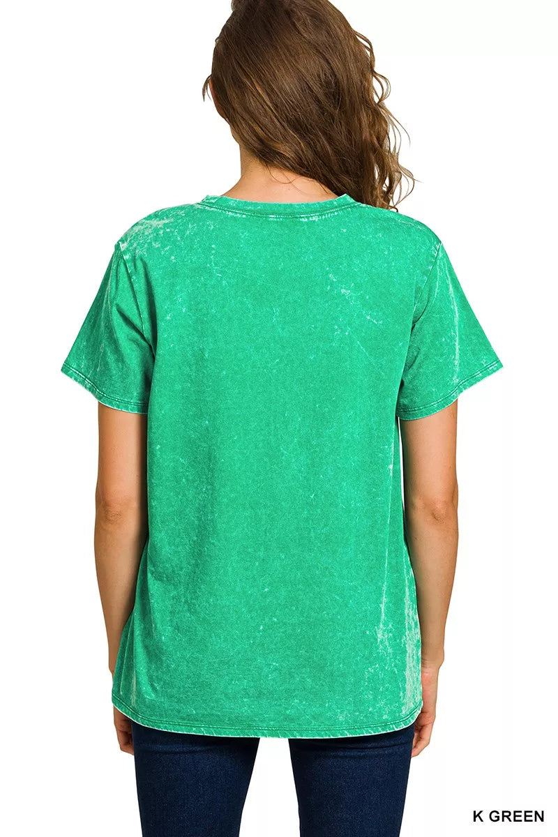 Zenana Washed Short Sleeve T-Shirt - Tigbul's Variety Fashion Shop
