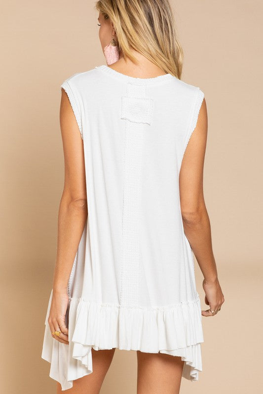 POL Sleeveless Ruffle Hem Mini Dress - Tigbul's Variety Fashion Shop