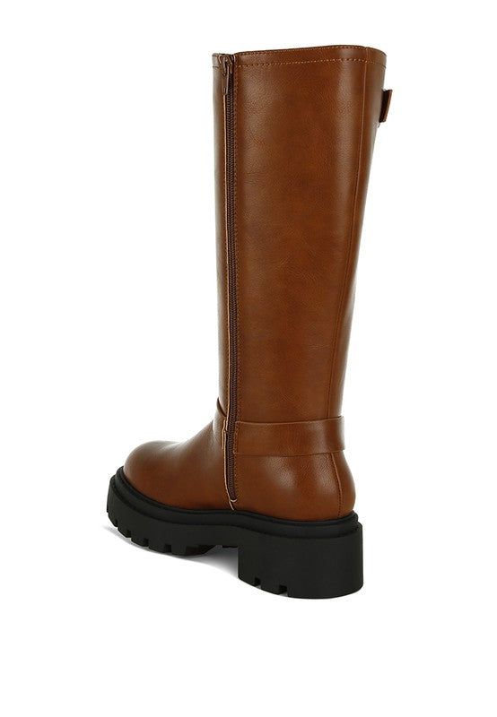 Taimen Harnes Detail Long Boots - Tigbul's Variety Fashion Shop