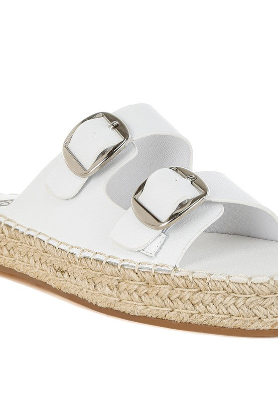Palala Genuine Soft Leather Square Toe Espadrilles - Tigbul's Variety Fashion Shop