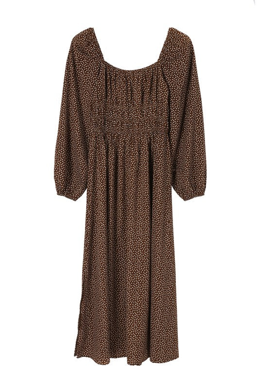 Square neck vintage puff dress - Tigbul's Variety Fashion Shop