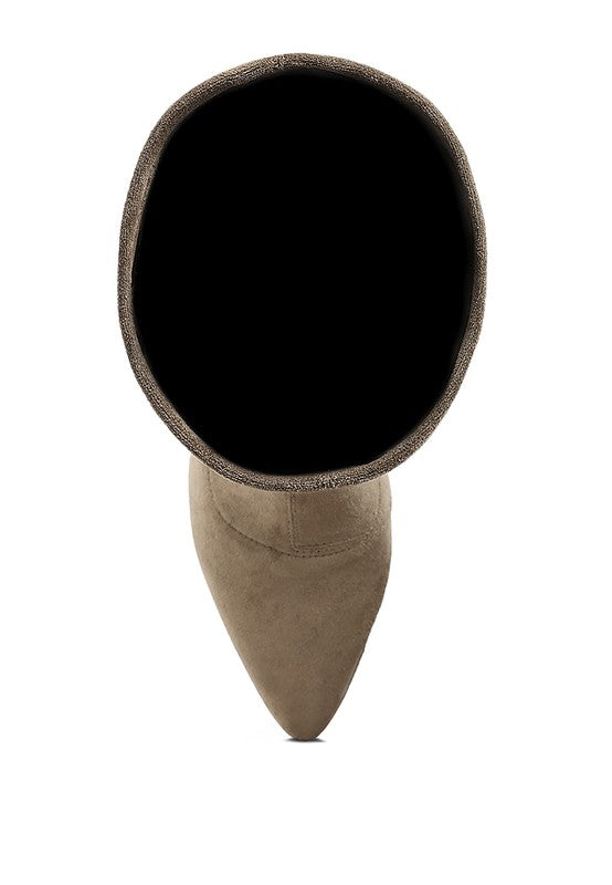 Tulsha Microfiber Wedge Heel Boots - Tigbul's Variety Fashion Shop