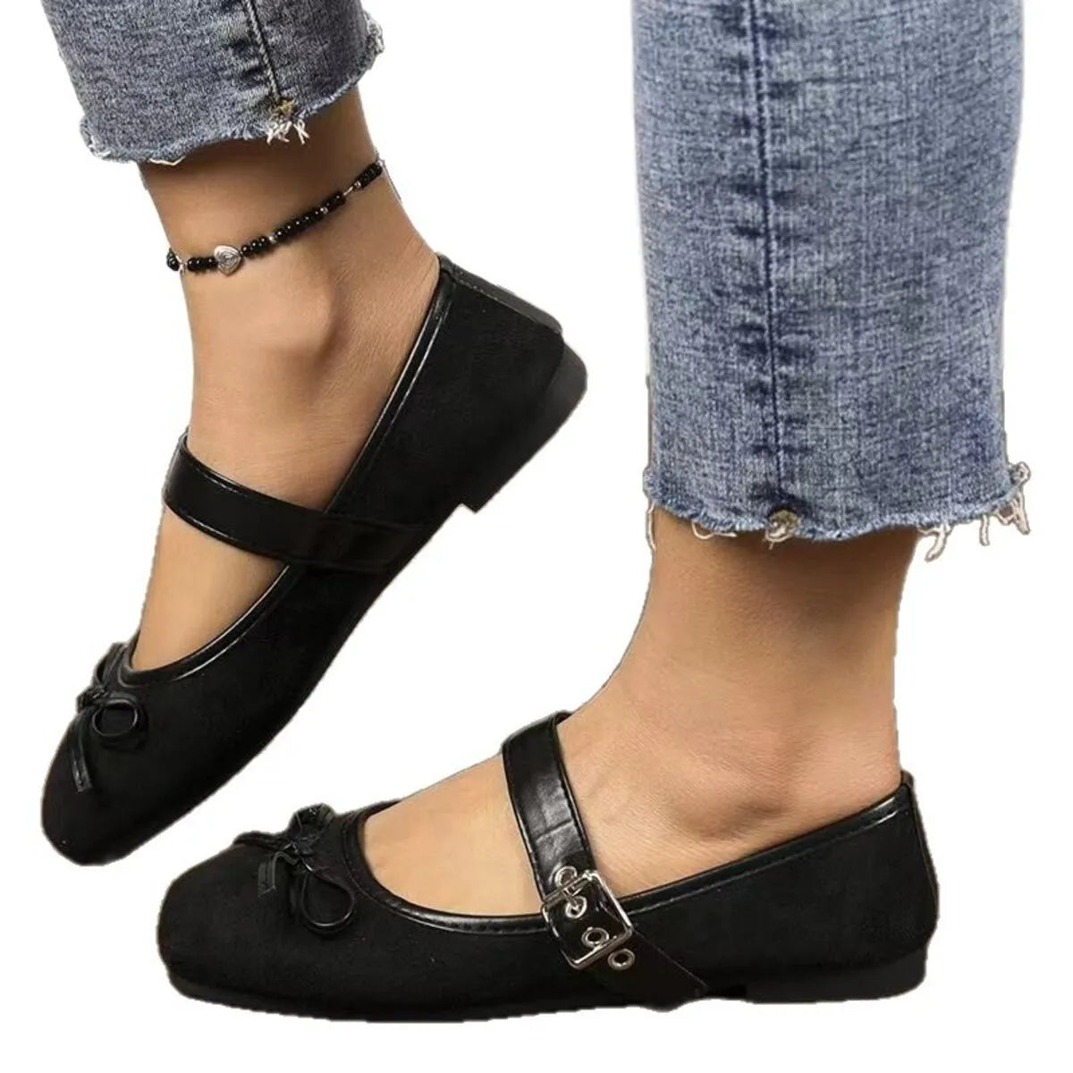 Bow Detail Mary Jane Flats - Tigbul's Variety Fashion Shop