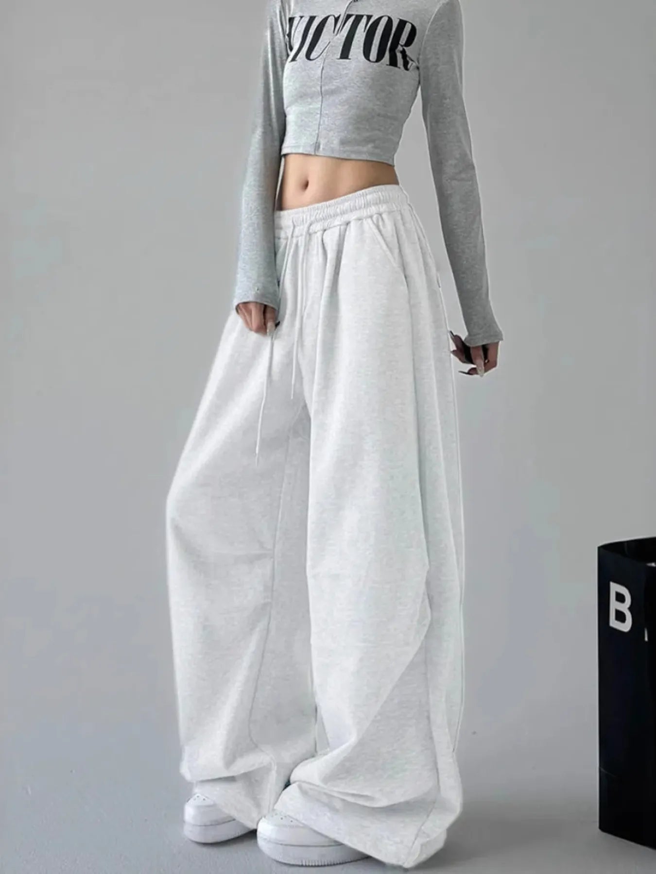Oversized Wide Leg Drawstring Pants - Tigbul's Variety Fashion Shop