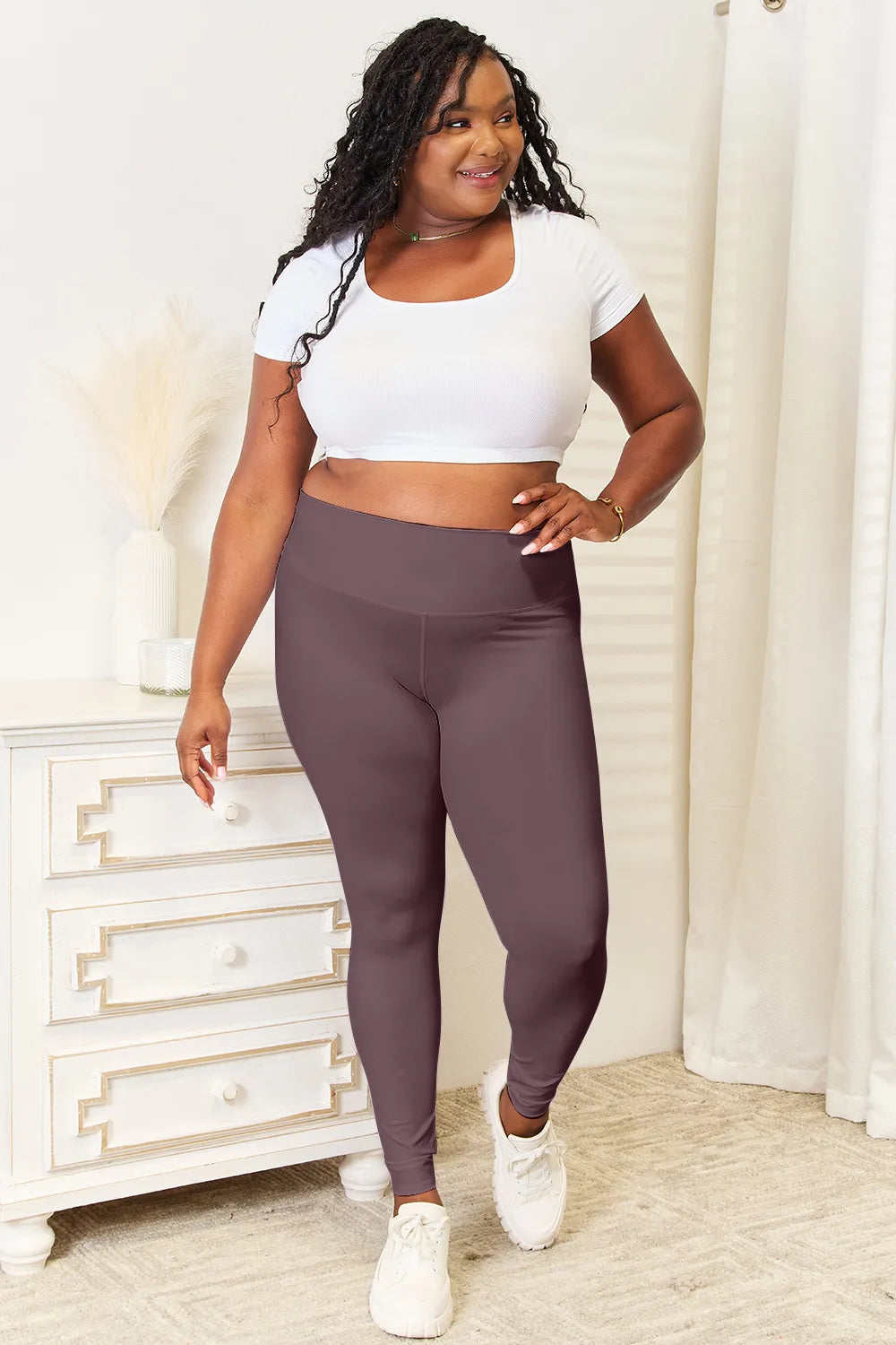 Double Take Wide Waistband Sports Leggings - Tigbul's Variety Fashion Shop