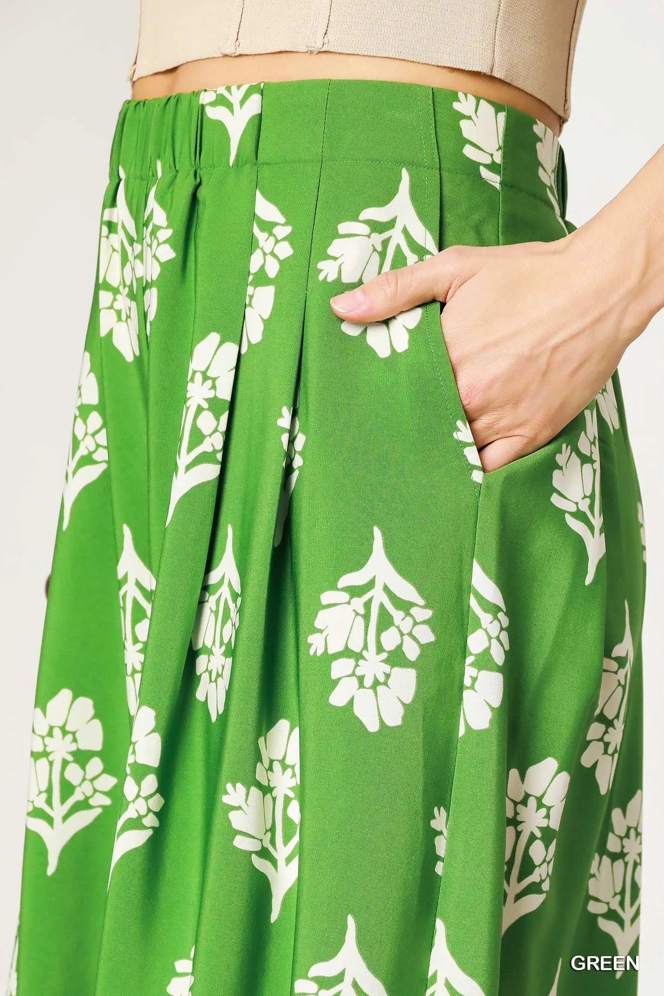 Umgee Floral Pleated Wide-Leg Pants - Tigbul's Variety Fashion Shop
