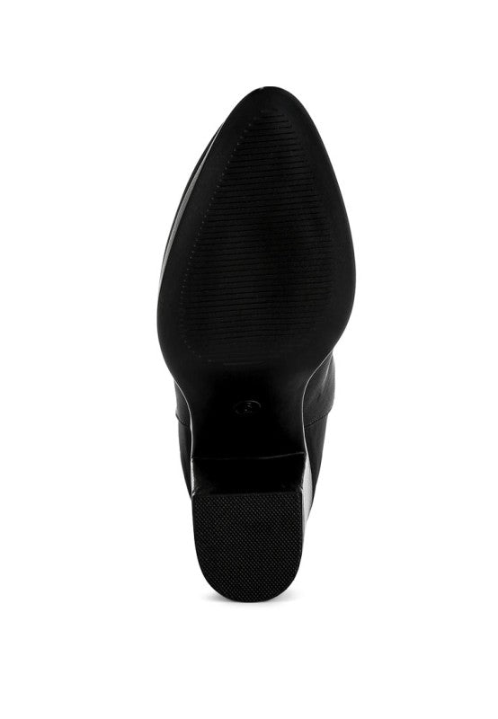 Veyara Lycra Block Heel Ankle Boots - Tigbul's Variety Fashion Shop