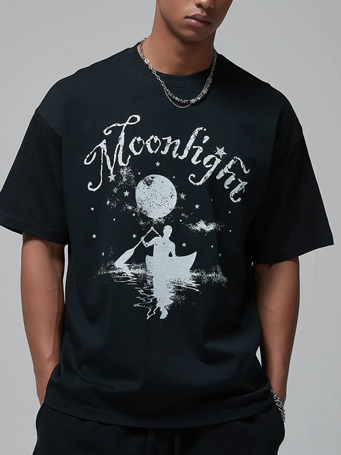 Men's Graphic Round Neck Half Sleeve T-Shirt - Tigbul's Variety Fashion Shop