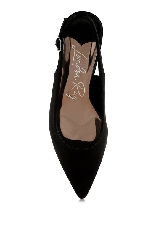 Vinca Satin Pointed Toe Slingbacks - Tigbul's Variety Fashion Shop