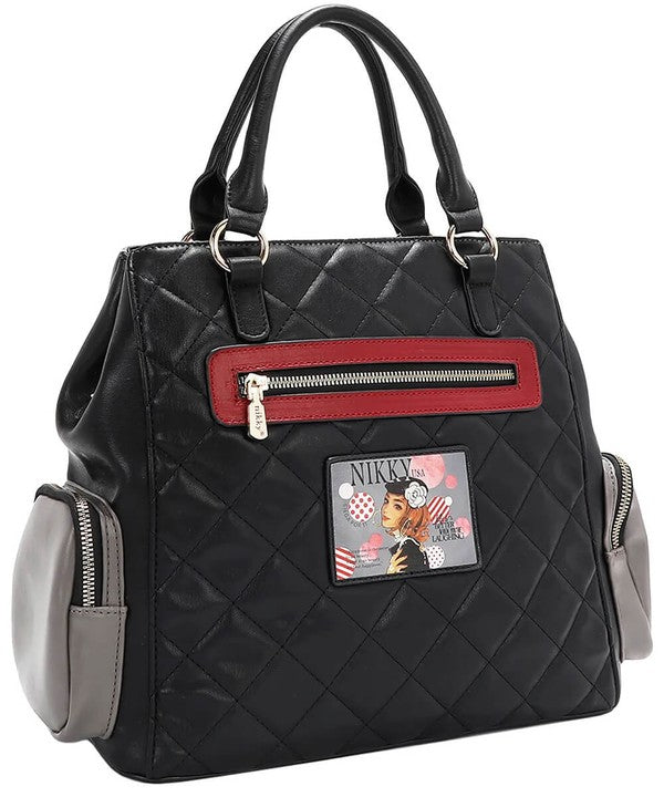 Nicole Lee USA Eco-Leather Handbag with Side Pockets - Tigbul's Variety Fashion Shop