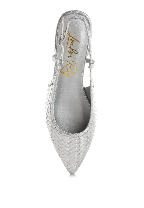 Kurina Metallic Woven Slingback Sandals - Tigbul's Variety Fashion Shop