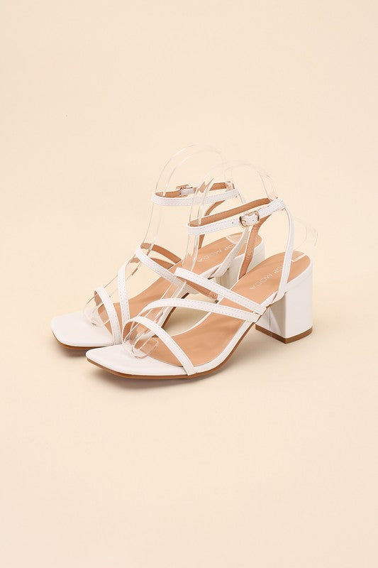 Strappy Block Heel Sandals - Tigbul's Variety Fashion Shop