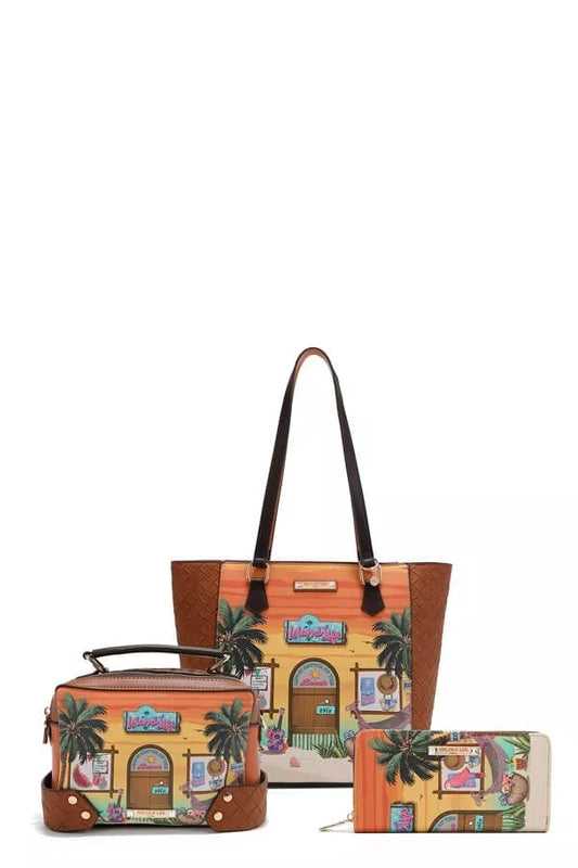 Nicole Lee USA Sun and Sand 3 Piece Bag Set - Tigbul's Variety Fashion Shop