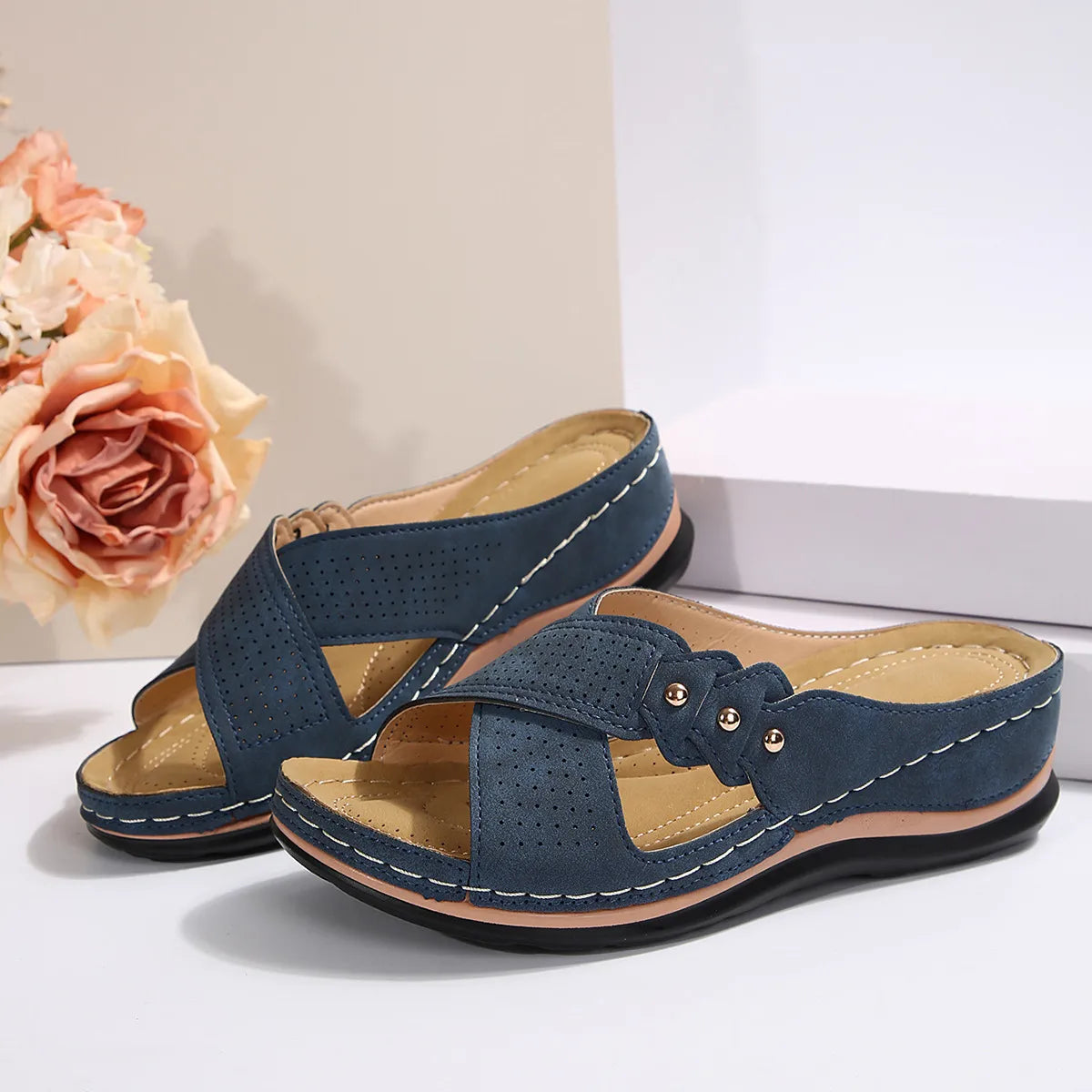 Crisscross Open Toe Wedge Sandals - Tigbul's Variety Fashion Shop