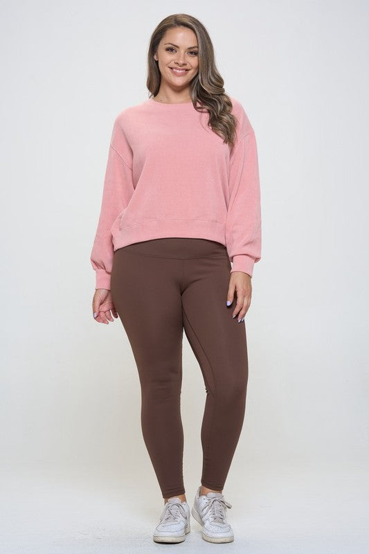 Brown Fleece Lined High Waisted Leggings - Tigbul's Variety Fashion Shop