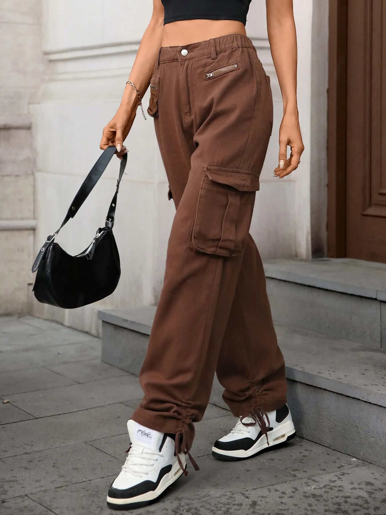 Wide Leg Cargo Jeans - Tigbul's Variety Fashion Shop