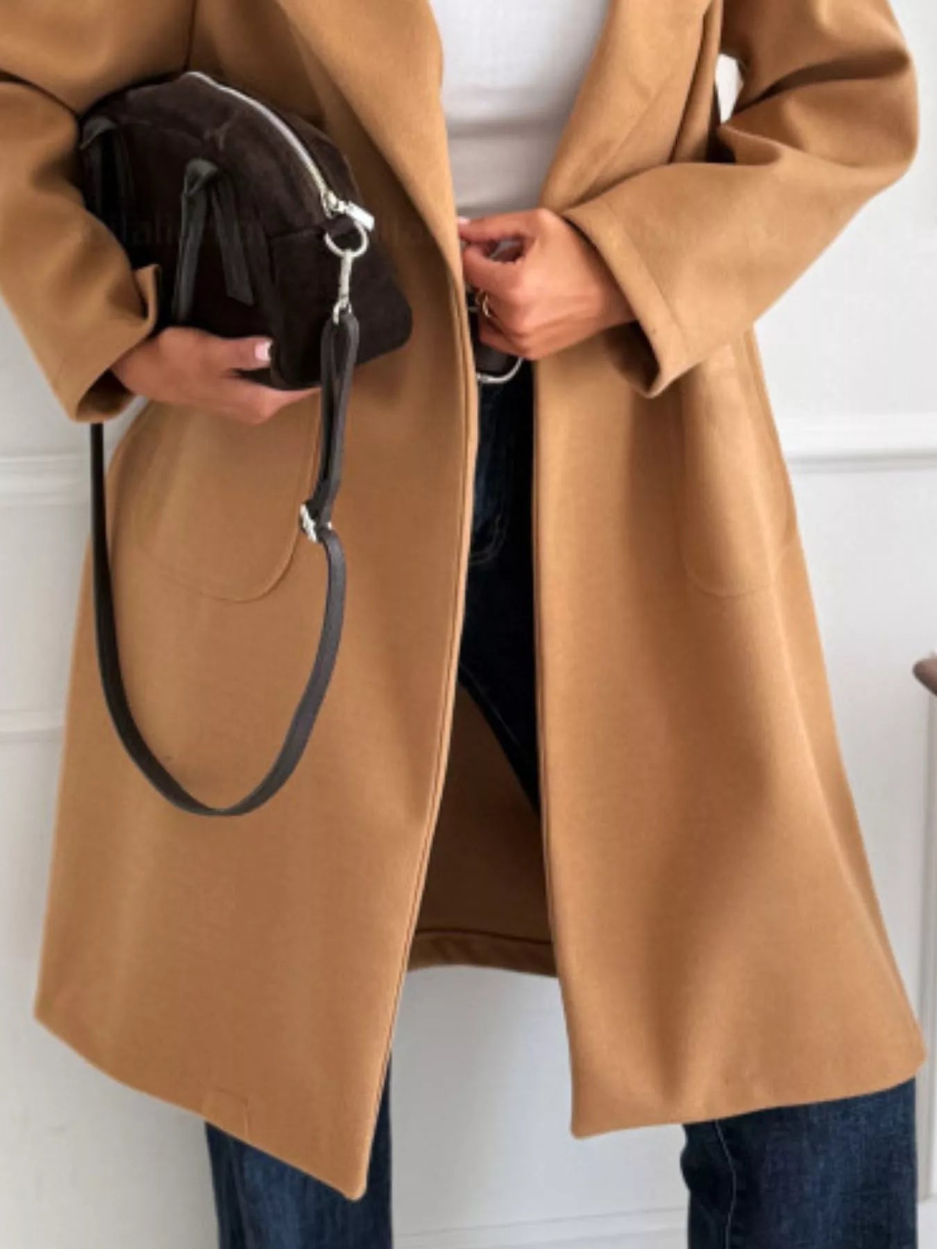 Long-Sleeve Single-Breasted Trench Coat - Tigbul's Variety Fashion Shop