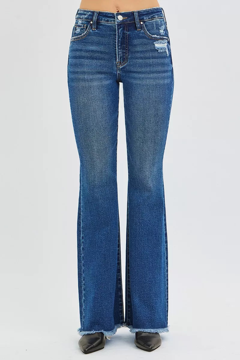 RISEN High Rise Flare Jeans - Tigbul's Variety Fashion Shop