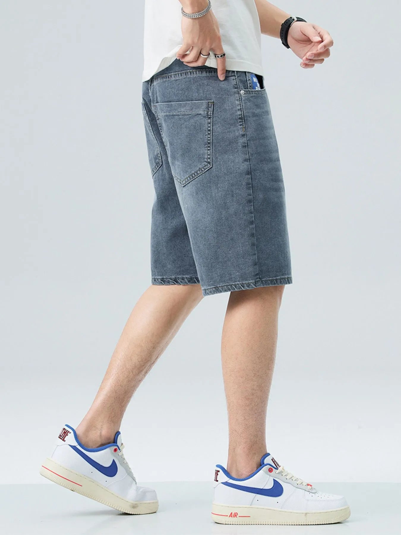 Men's Washed Denim Shorts with Pockets - Tigbul's Variety Fashion Shop
